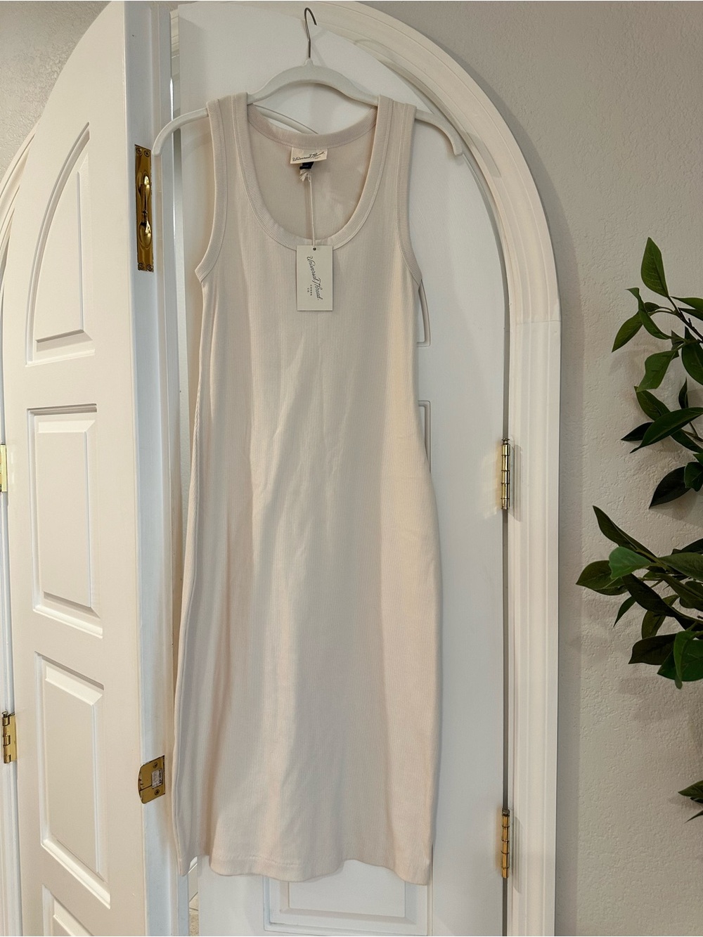 Universal Thread Cream Sleeveless Midi Tank Dress